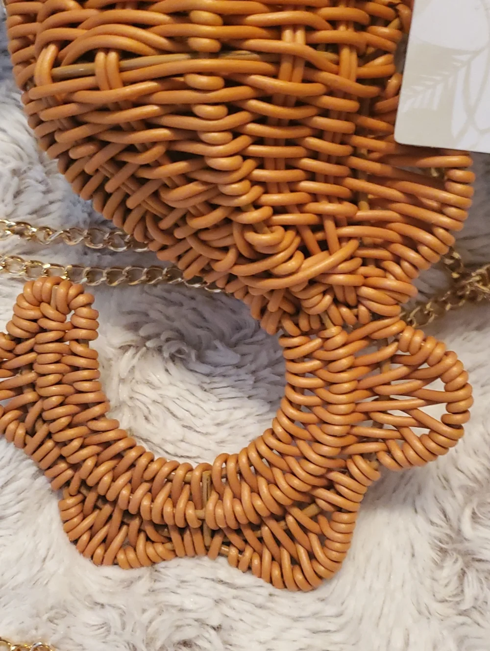 Tommy Bahama Tan Woven Seahorse Crossbody Bag - Picture 3 of 9